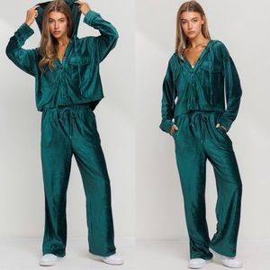 🆕Hunter green corduroy hooded set